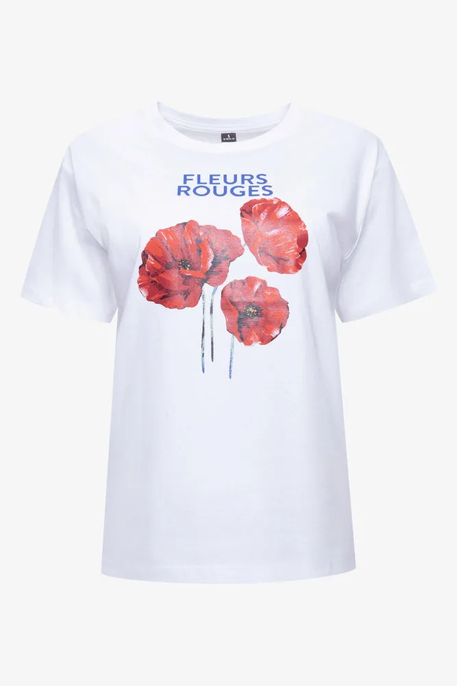 Flower Short Sleeve T-Shirt White sold by Ackermas