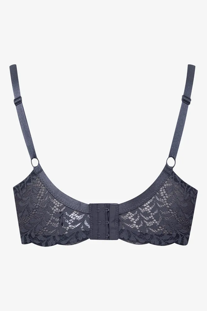 2 Pack Lace Balconette Bra Blue & Grey sold by Ackermas product image thumbnail 4