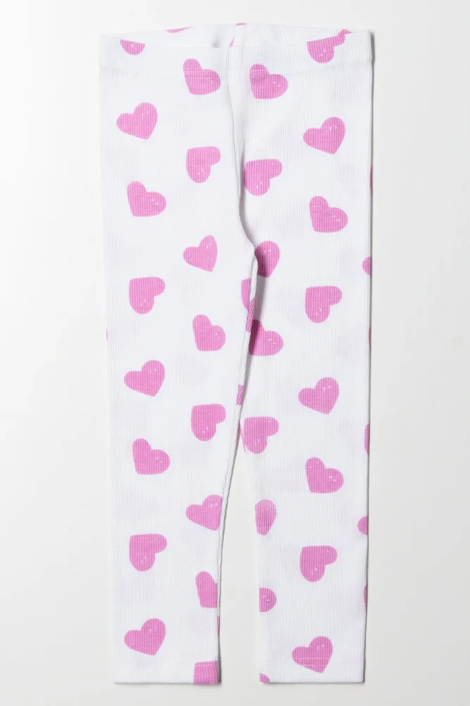 Heart Legging White sold by Ackermas