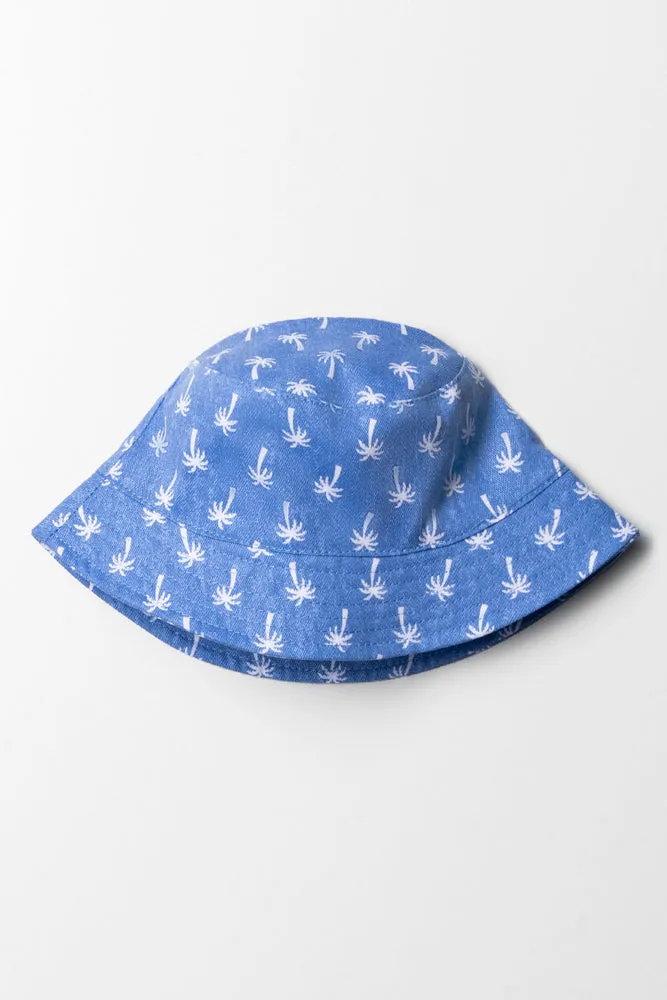 Palm Print Bucket Hat Blue sold by Ackermas