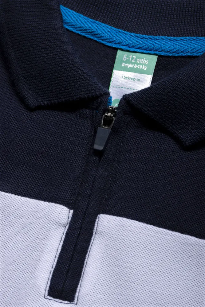 Colour Block Golfer Navy White And Blue sold by Ackermas product image thumbnail 2