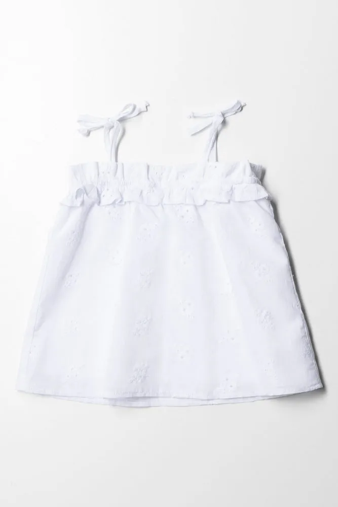 Tg Strappy Top Anglaise White sold by Ackermas