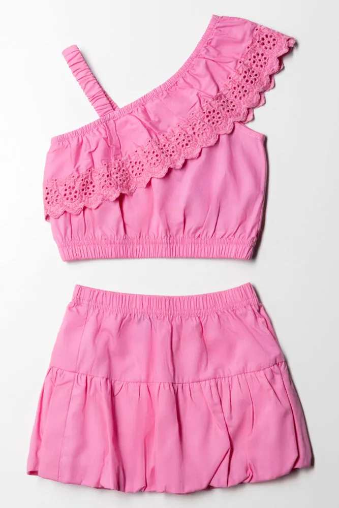 Top and Skirt Set Pink sold by Ackermas