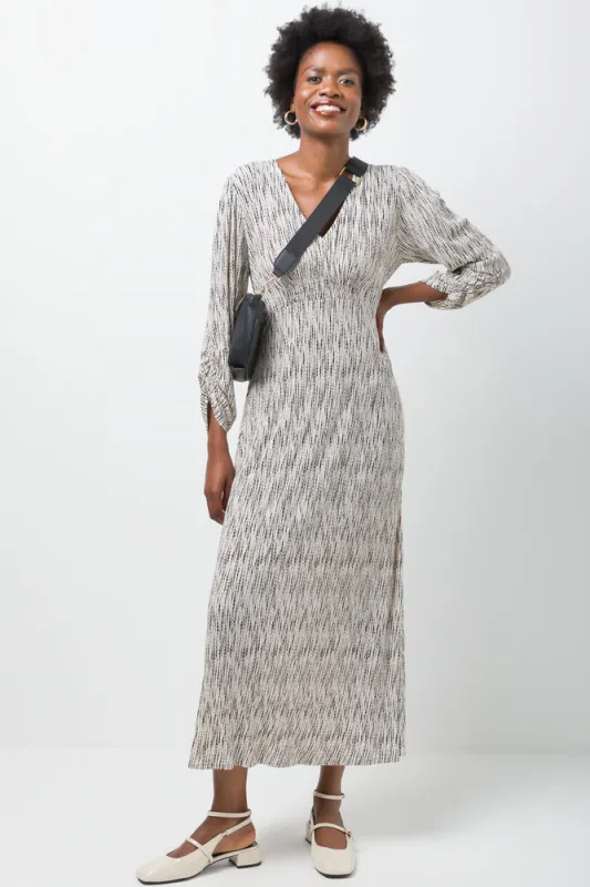 V-Neck Crinkle Knit Dress Cream sold by Ackermas