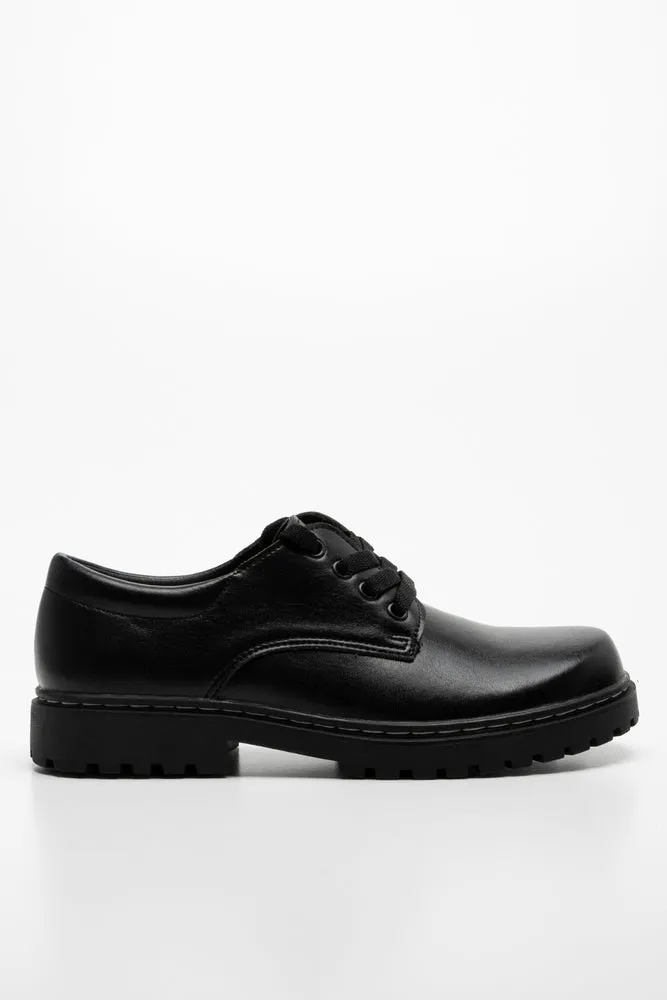 Rugged Leather Boys Shoes Black sold by Ackermas product image thumbnail 2