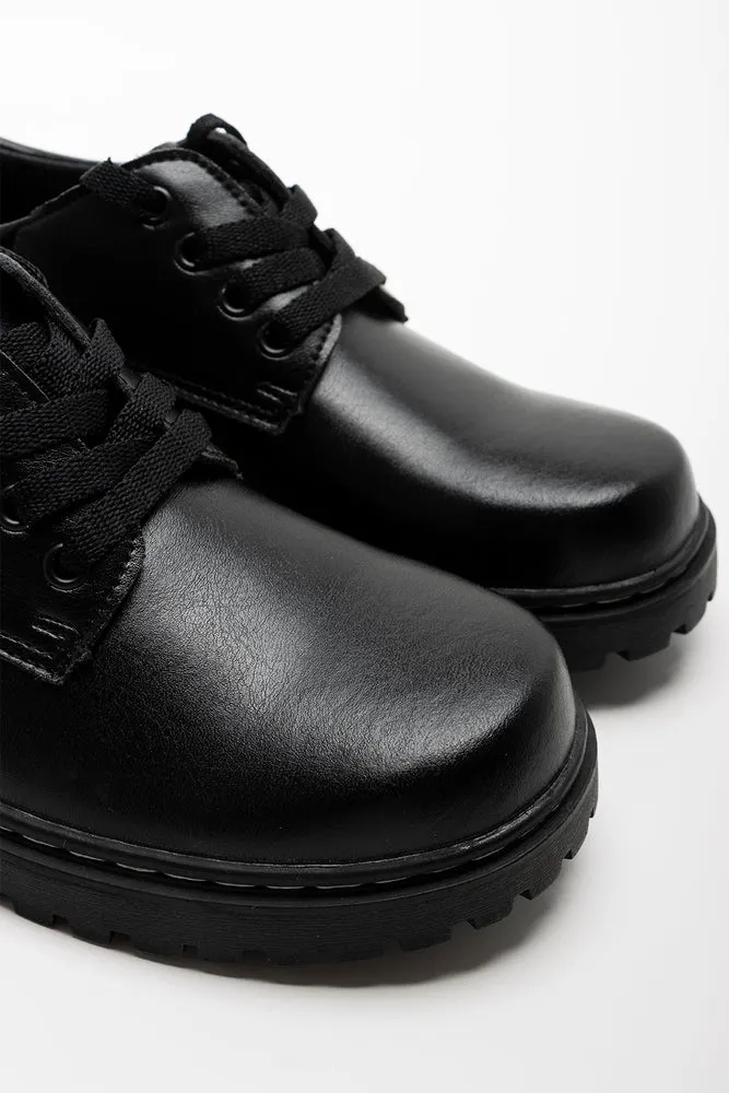Rugged Leather Boys Shoes Black sold by Ackermas product image thumbnail 3