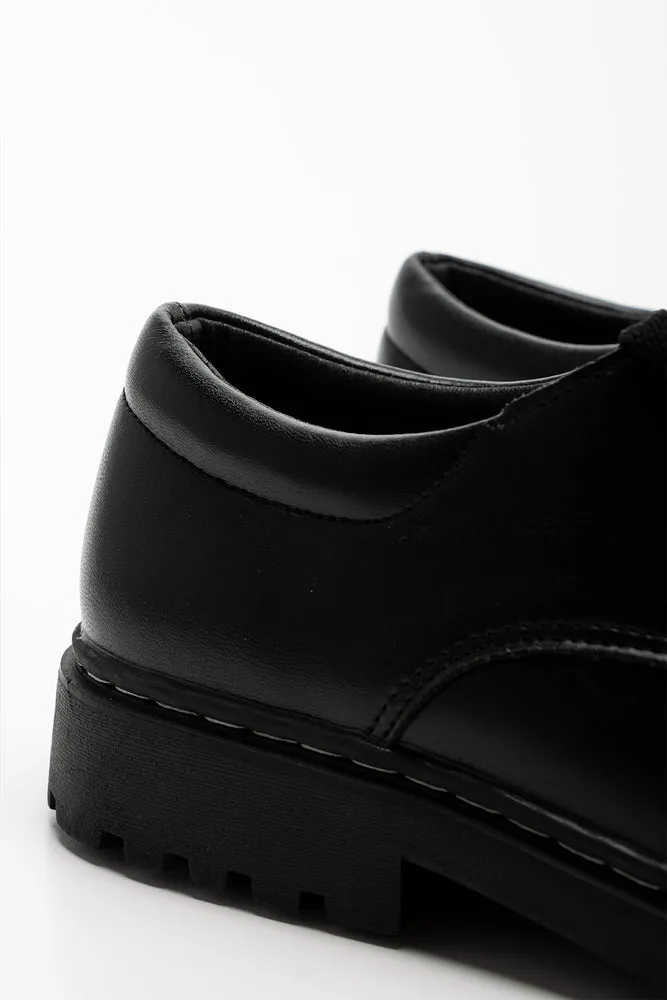 Rugged Leather Boys Shoes Black sold by Ackermas product image thumbnail 4