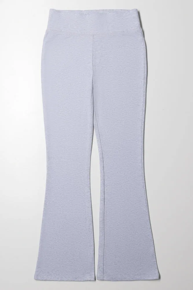 Rib Waist Flare Legging Grey sold by Ackermas