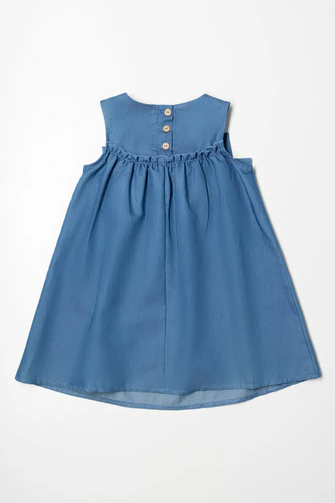 A-Line Denim Bow Dress Blue sold by Ackermas product image thumbnail 3