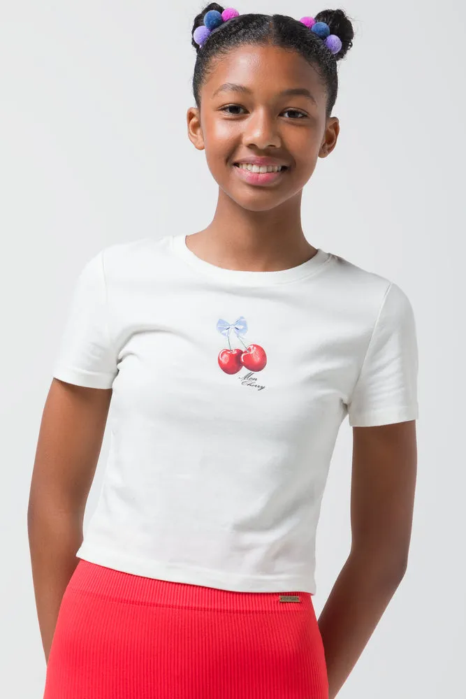 Baby T-Shirt With Cherry Print White sold by Ackermas