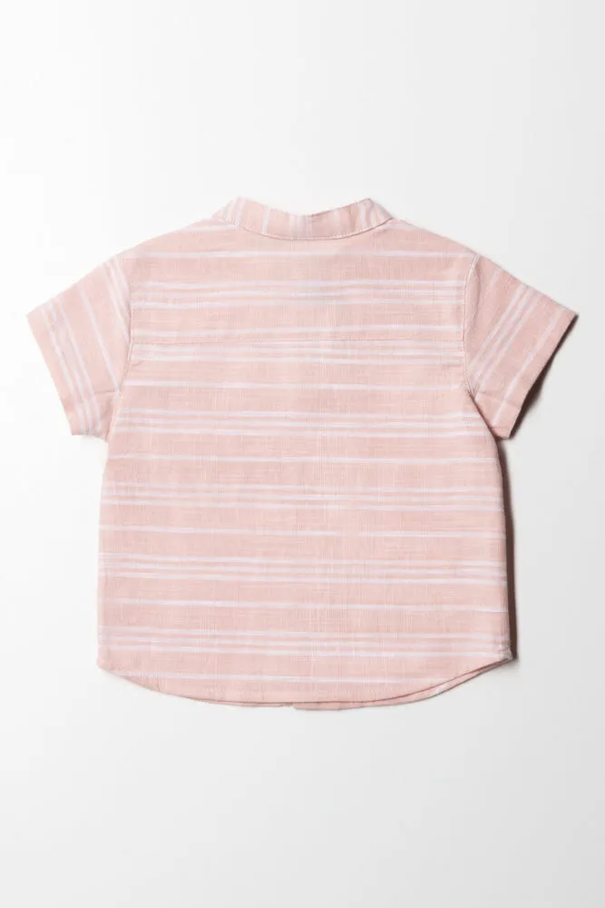 Mandarin Collar Woven Shirt Pink sold by Ackermas product image thumbnail 3