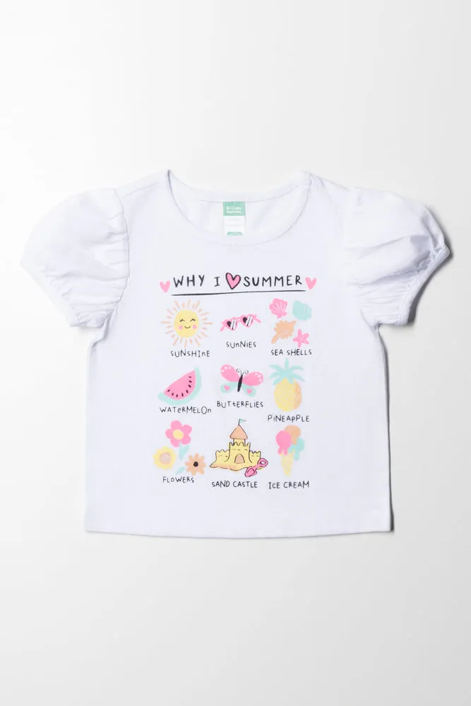 Puff Sleeve Tee White sold by Ackermas