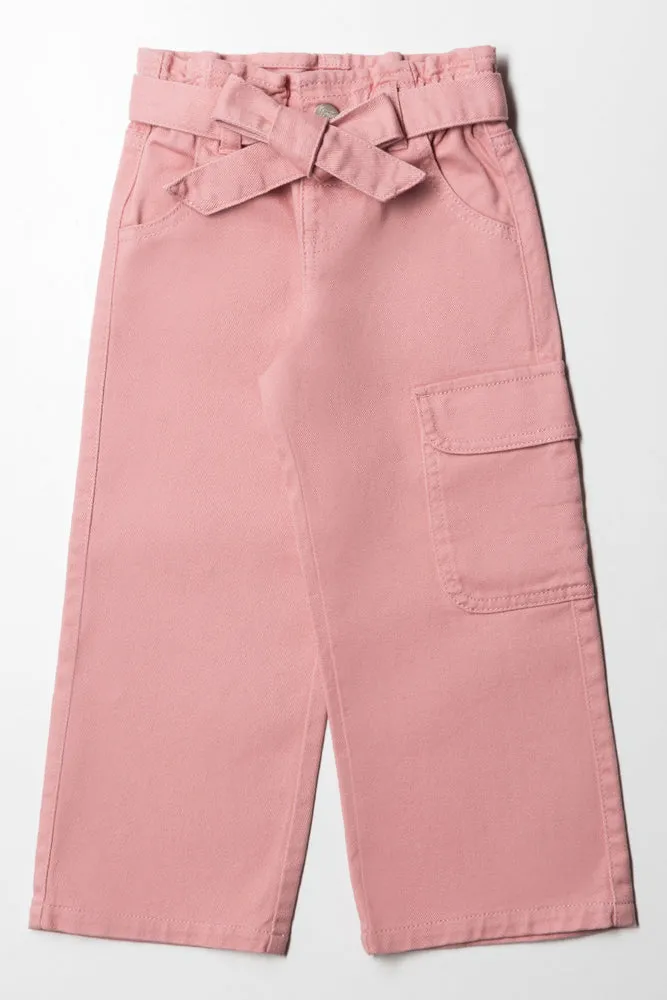 Wide Leg Denim Jeans Pink sold by Ackermas