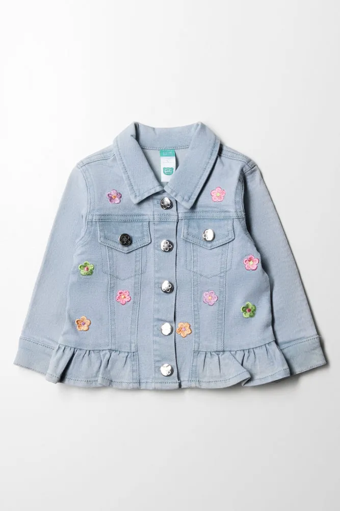 Denim Jacket With Frill Navy sold by Ackermas