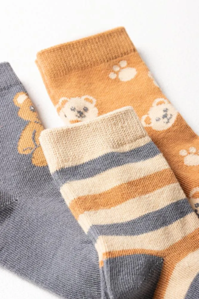3 Pack Bear Socks Natural sold by Ackermas product image thumbnail 2