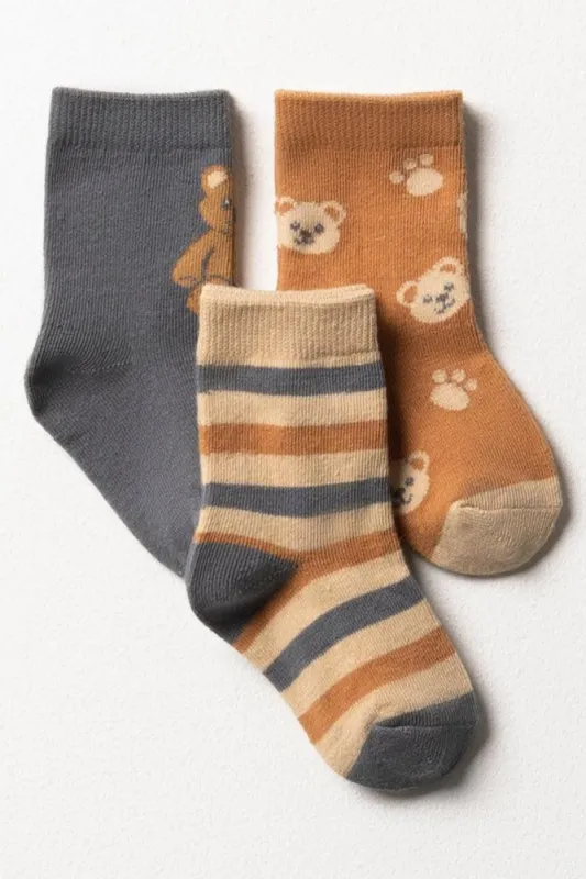3 Pack Bear Socks Natural sold by Ackermas