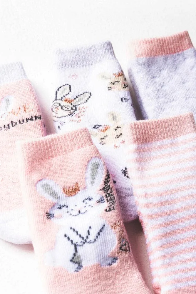 5 Pack Bunny Socks Pink sold by Ackermas product image thumbnail 2