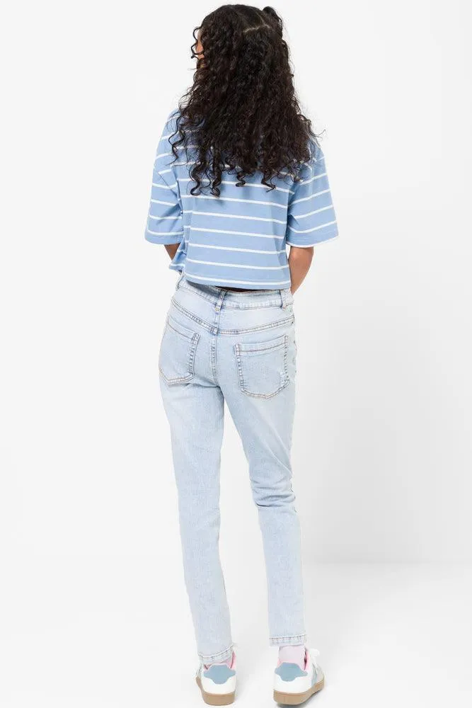 Ripped Skinny Denim Jeans Light Blue sold by Ackermas product image thumbnail 4