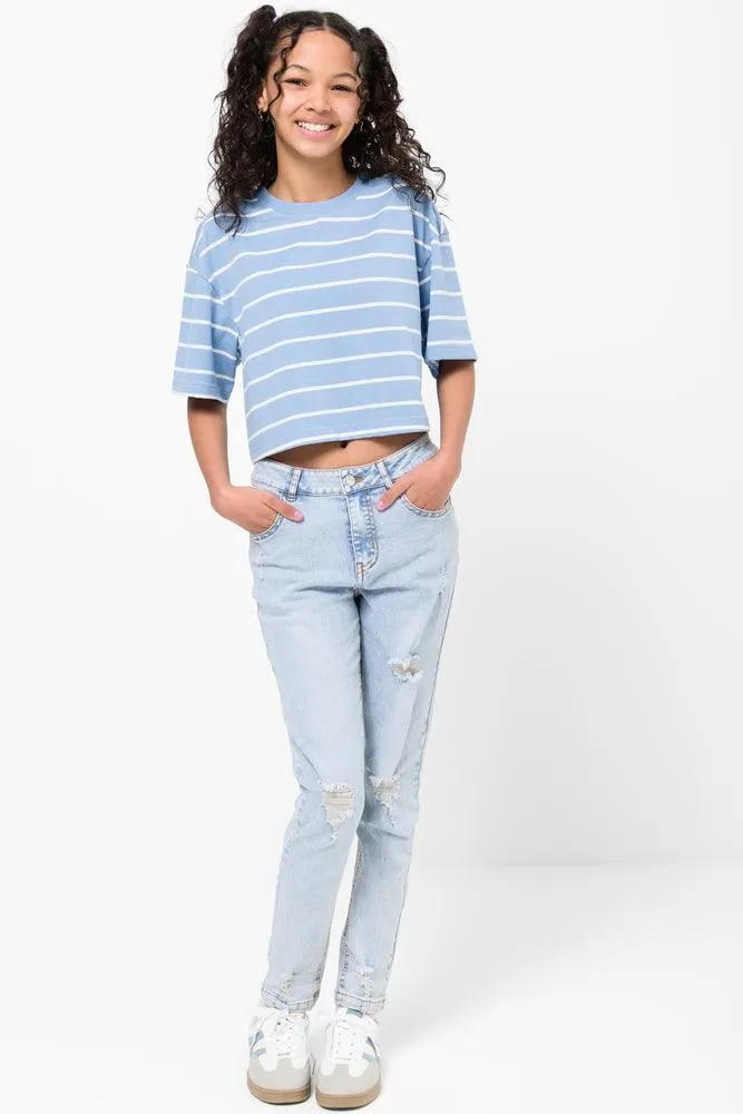 Ripped Skinny Denim Jeans Light Blue sold by Ackermas