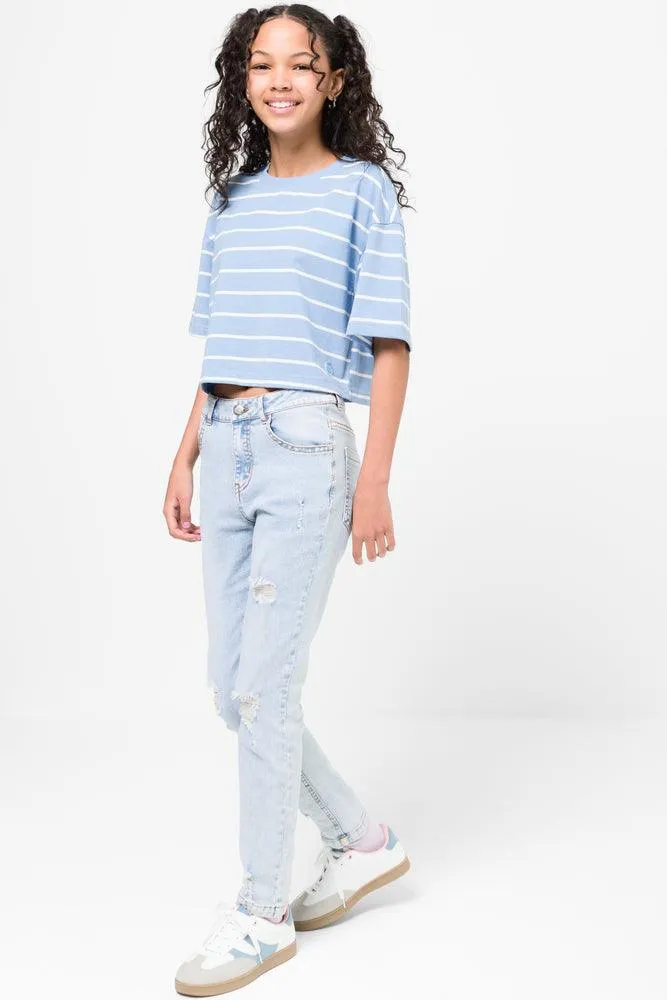 Ripped Skinny Denim Jeans Light Blue sold by Ackermas product image thumbnail 3