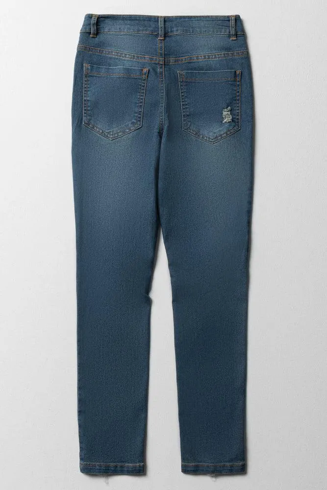 Rip And Repair Skinny Denim Jeans Light Wash sold by Ackermas product image thumbnail 4