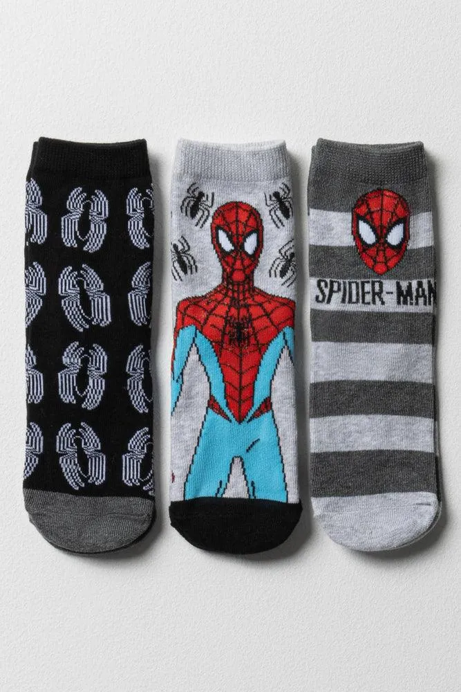 Spider Man 3 Pack Socks Grey Melange sold by Ackermas
