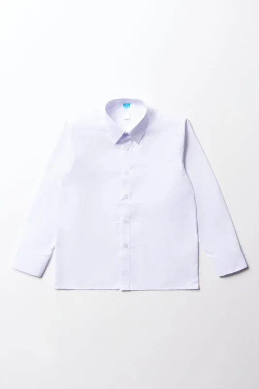 Boys School Long Sleeve Collar Shirt White Toughees sold by Ackermas