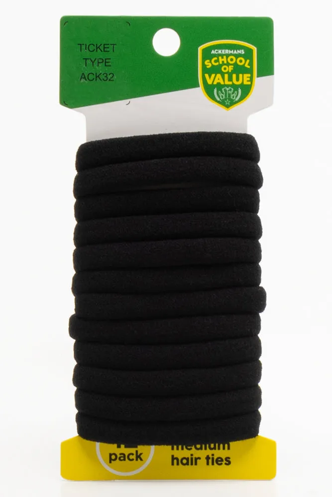 12 Pack Medium Hair Rings Black sold by Ackermas