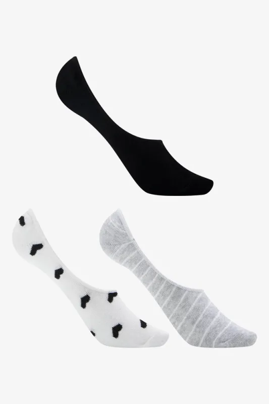 3 Pack Footliners Cream, Black And Grey sold by Ackermas
