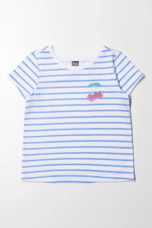 Stripe T-Shirt Light Blue sold by Ackermas