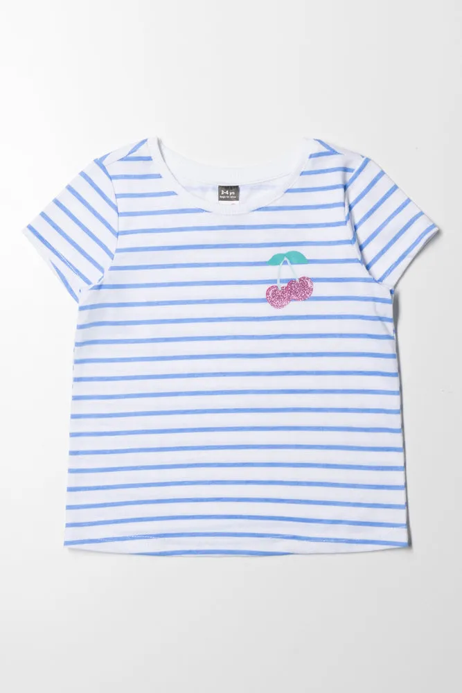 Stripe T-Shirt Light Blue sold by Ackermas