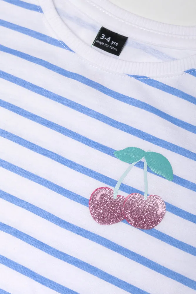 Stripe T-Shirt Light Blue sold by Ackermas product image thumbnail 2