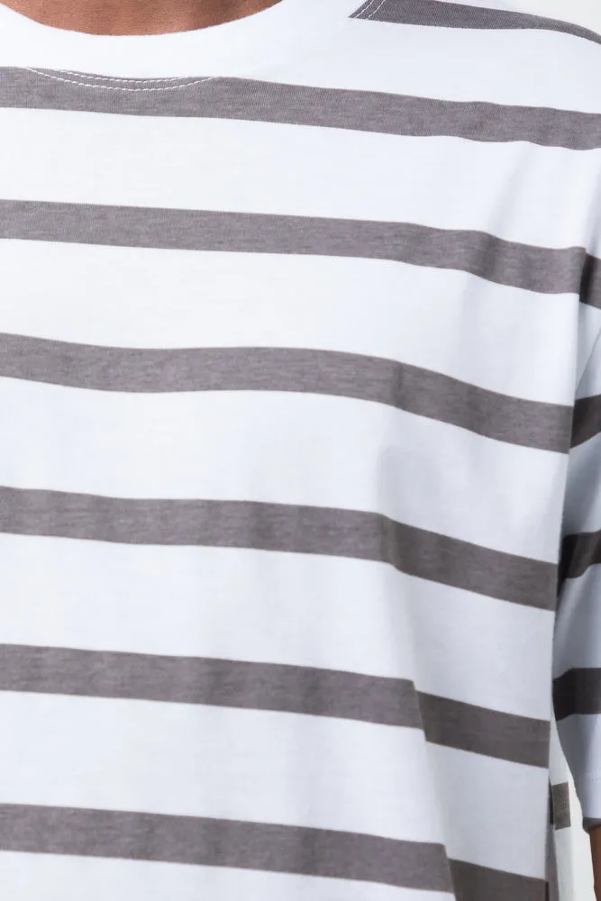 Short Sleeve Stripe T-Shirt Milk sold by Ackermas product image thumbnail 4