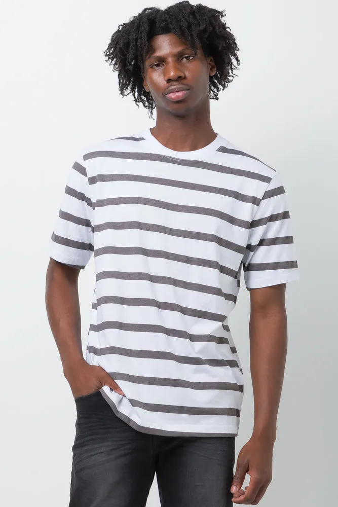 Short Sleeve Stripe T-Shirt Milk sold by Ackermas