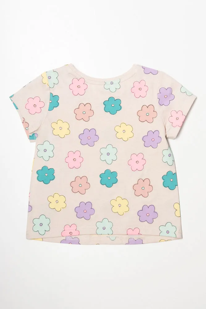 Floral Printed T-Shirt Neutral Multi sold by Ackermas product image thumbnail 3