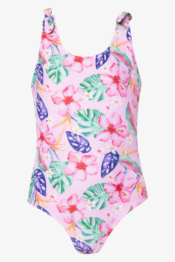 One Piece Tropical Swimsuit Pink sold by Ackermas