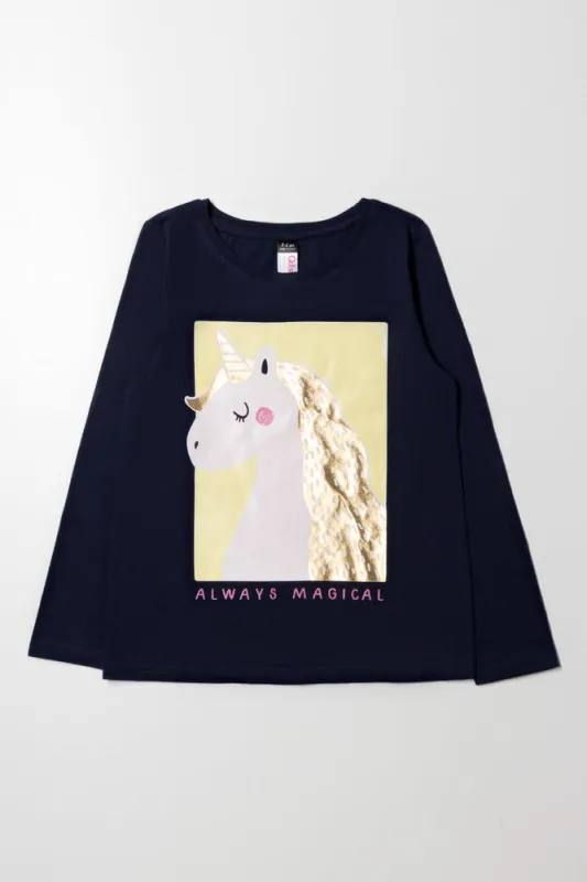 Long Sleeve T-Shirt Navy sold by Ackermas