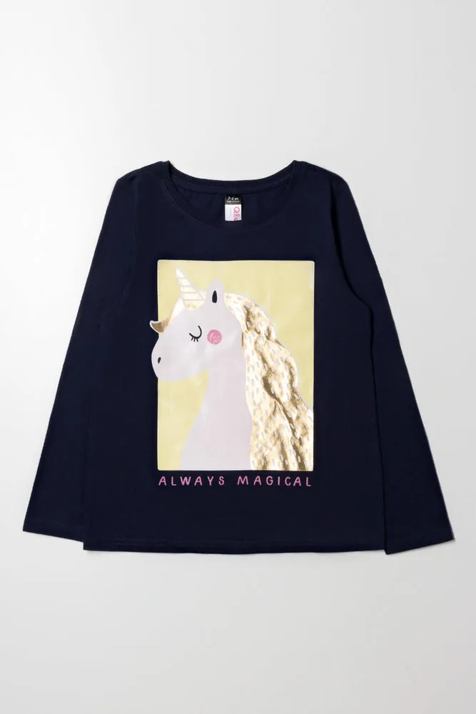 Long Sleeve T-Shirt Navy sold by Ackermas