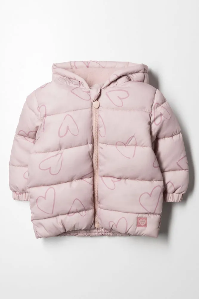 Hooded Puffer Jacket Pink sold by Ackermas