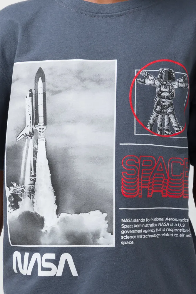 NASA Short Sleeve T-Shirt Dark Grey sold by Ackermas product image thumbnail 4