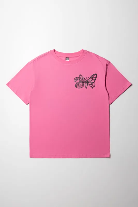 Oversized Tshirt Butterfly Rosebloom sold by Ackermas