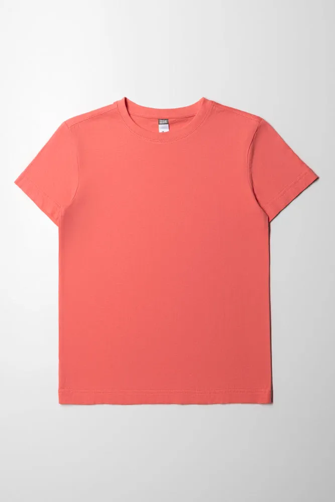 Crew Neck T-Shirt Coral sold by Ackermas