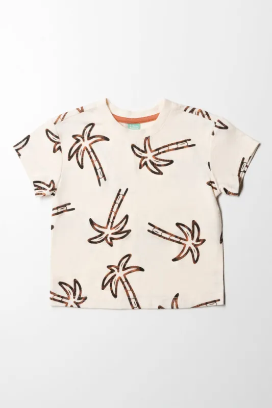 Palm T-Shirt Cream And Brown sold by Ackermas