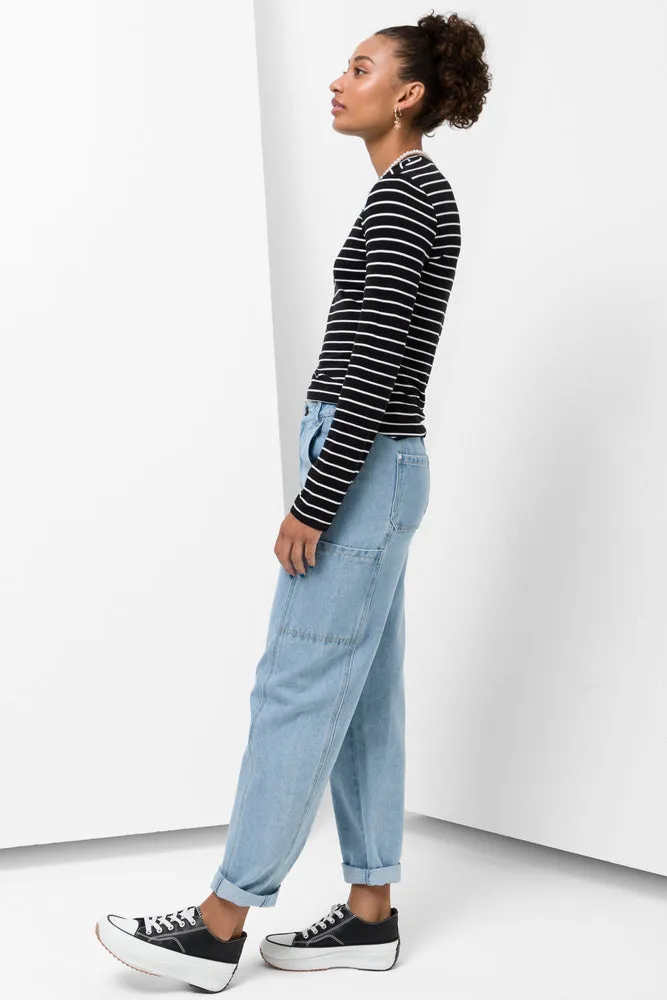 Stripe Long Sleeve T-Shirt Black sold by Ackermas product image thumbnail 2