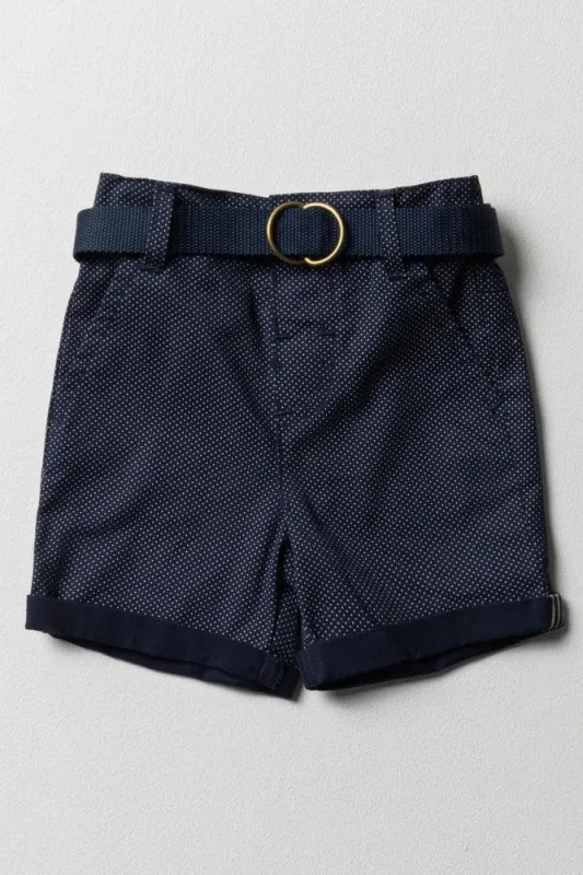 Belted Chino Shorts Navy sold by Ackermas