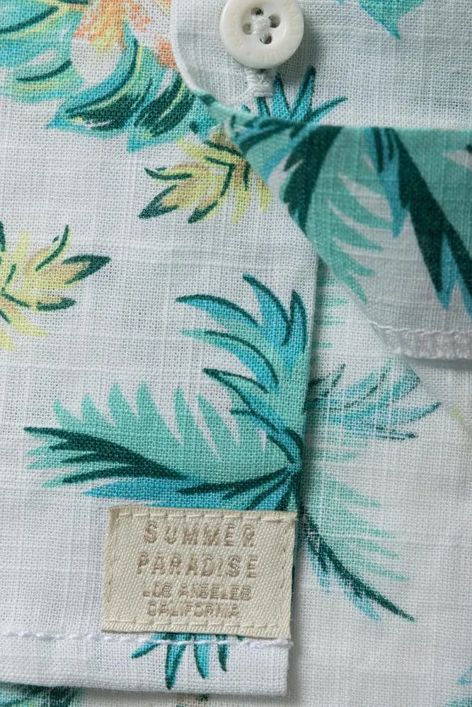 Palm Tree Short Sleeve Shirt White sold by Ackermas product image thumbnail 3