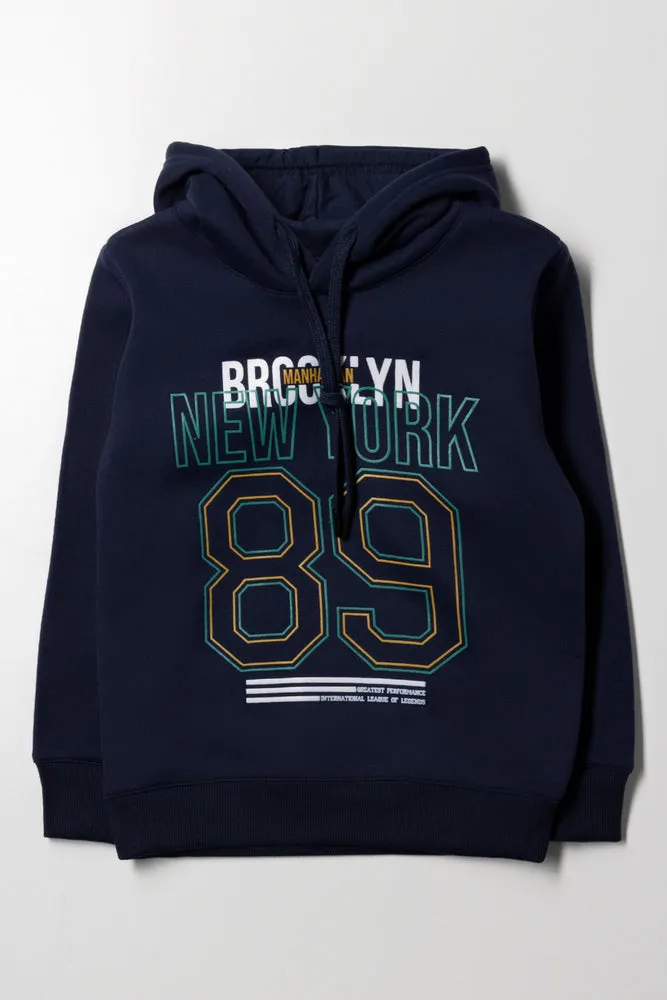 New York Hoodie Navy sold by Ackermas