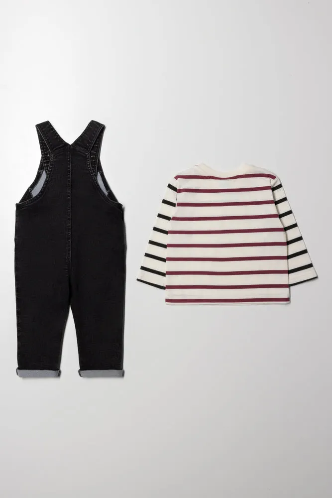 Denim Dungaree Set Black sold by Ackermas product image thumbnail 4