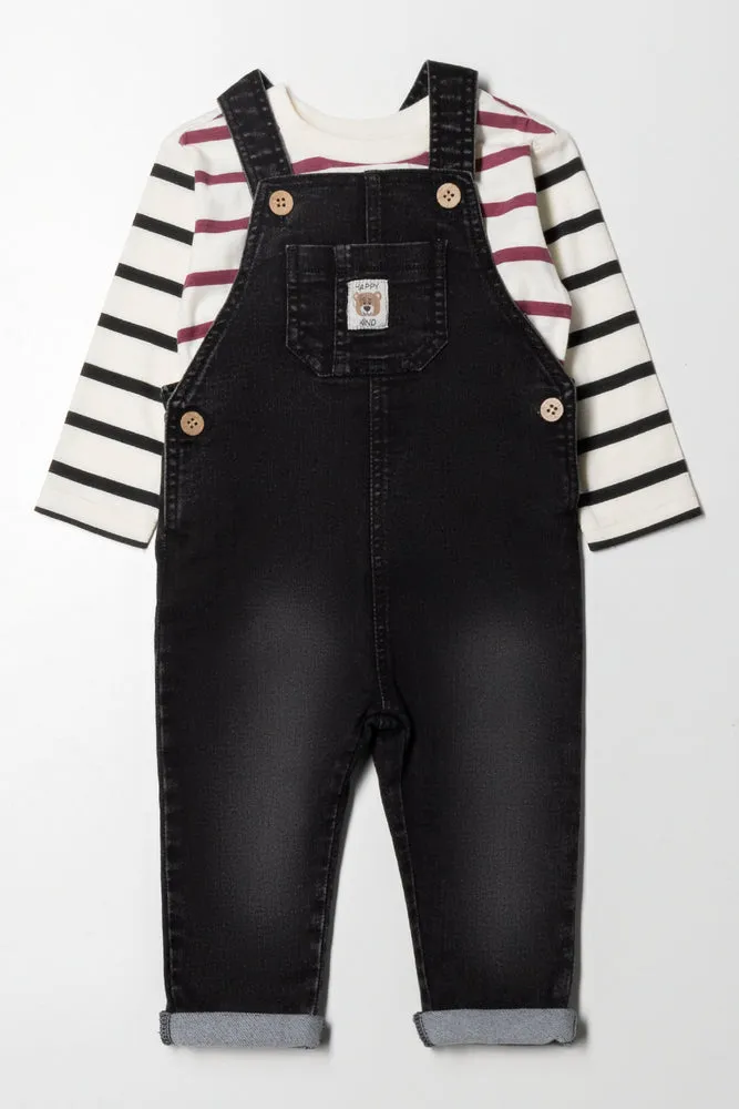 Denim Dungaree Set Black sold by Ackermas