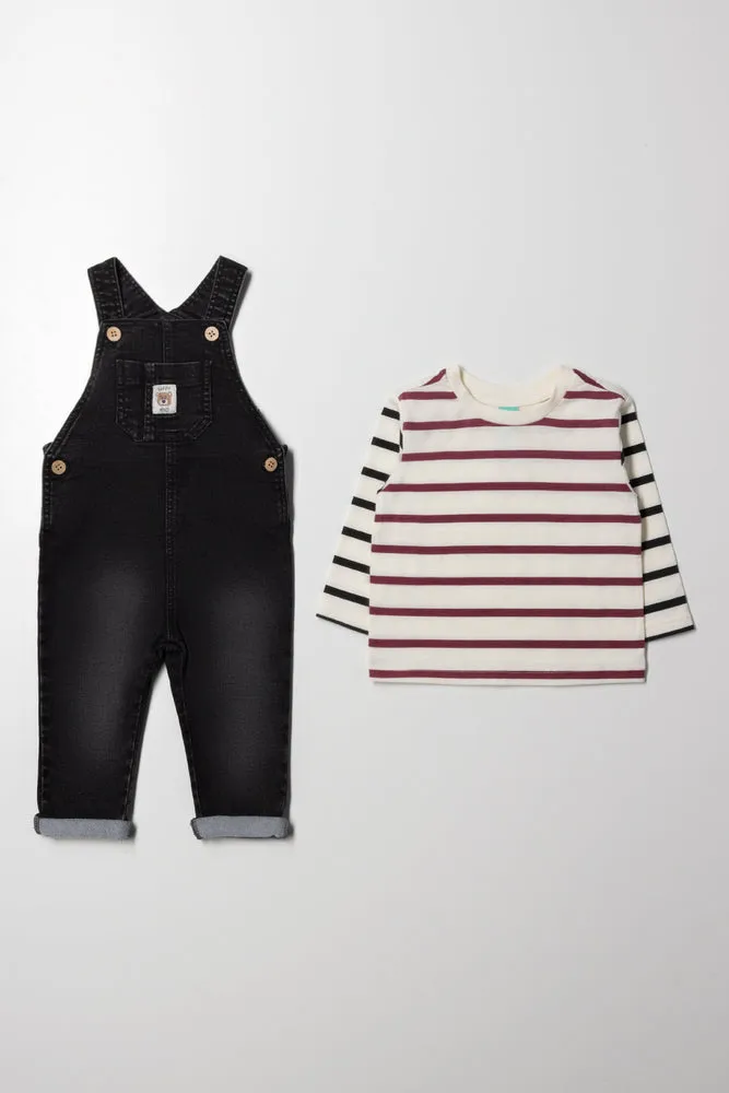 Denim Dungaree Set Black sold by Ackermas product image thumbnail 3